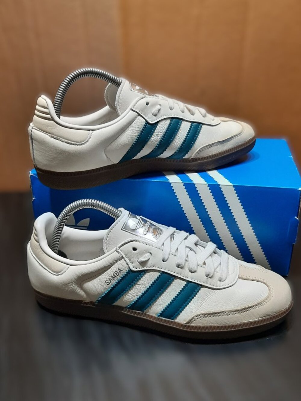Adidas Samba Women’s Size 9 OG Cloud White Cream Legacy Teal Sneakers IG1963 - Picture 12 of 16